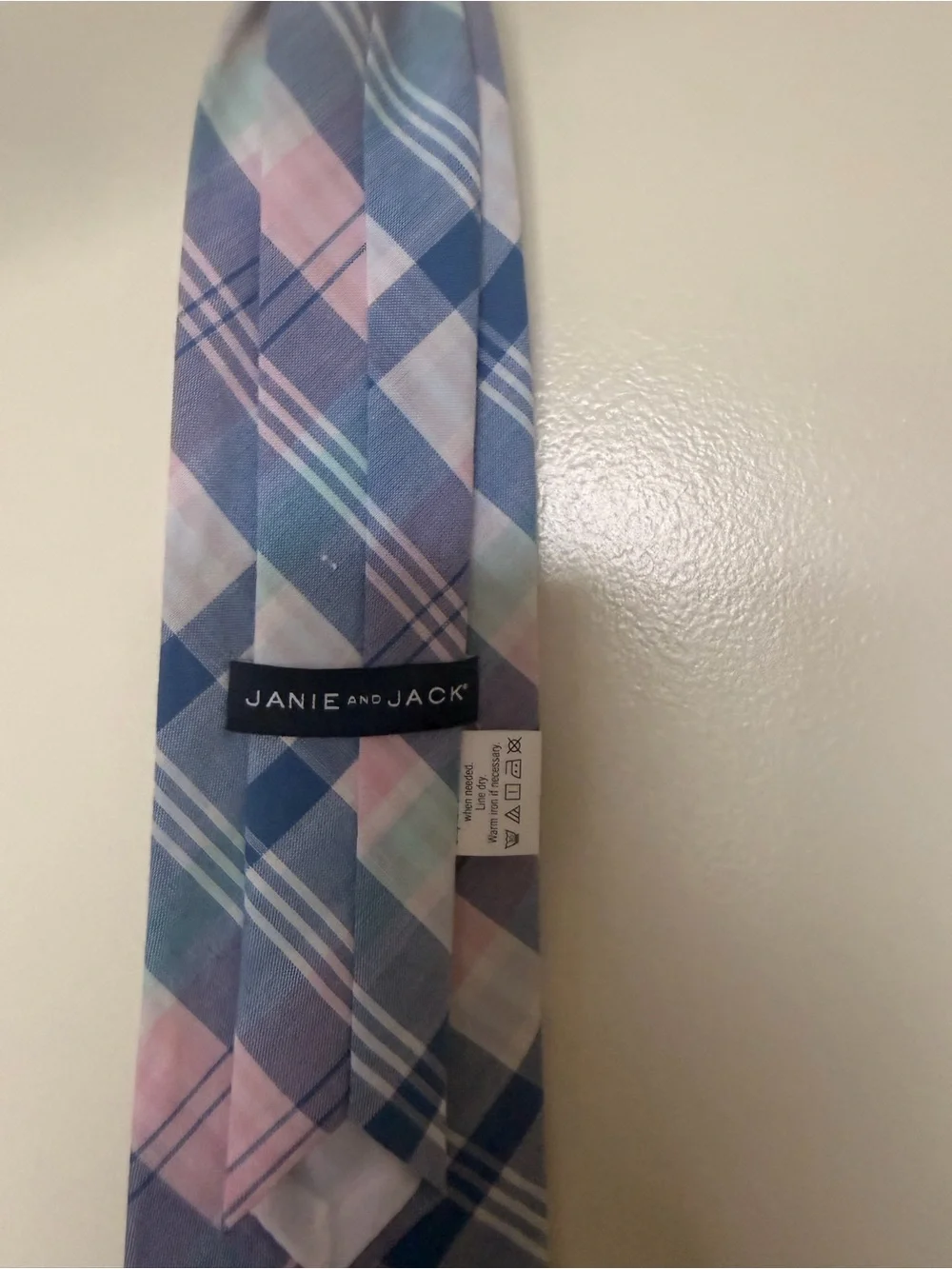 Janie and Jack Pastel Plaid Tie in Blue, Pink, Mint